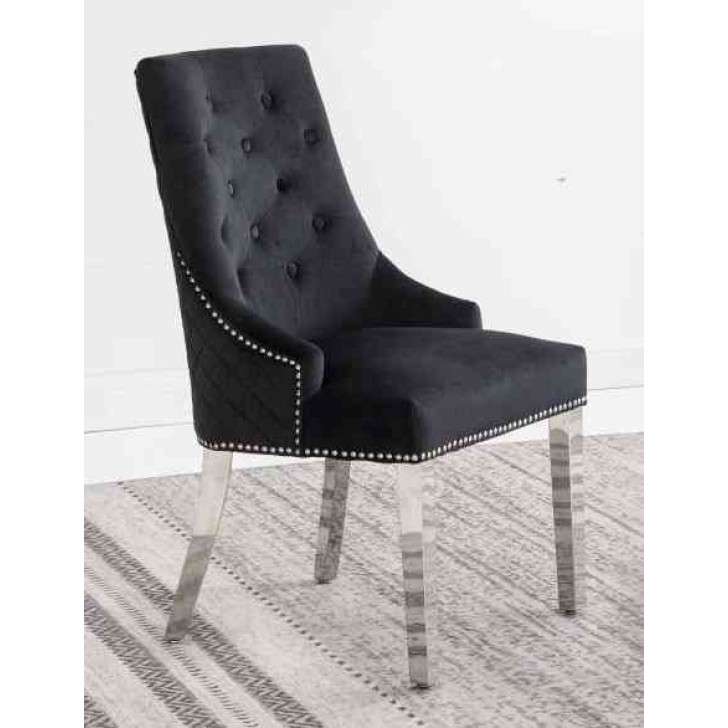 Black Velvet Accent Chair