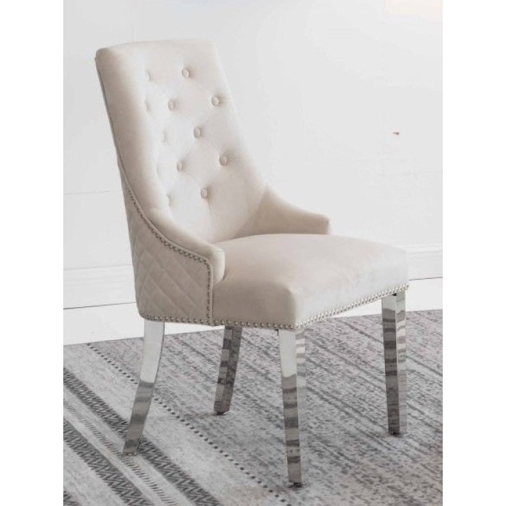 Creme Velvet Accent Chair