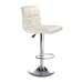 White PU Mechanical 360-Degree Swivel Bar Stool