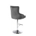 Plush Grey Velvet Bar Stool 