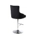 Plush Black Velvet Bar Stool