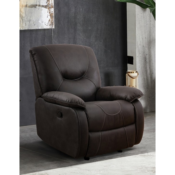 Grey Elephant Skin Fabric Recliner Chair