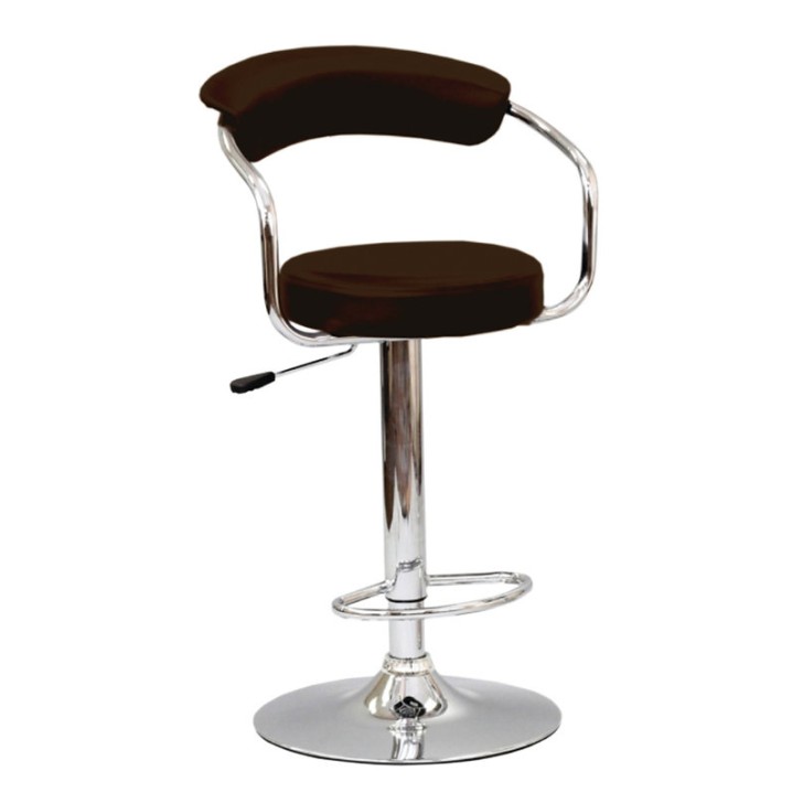 Espresso PU Mechanical 360-Degree Swivel Bar Stool