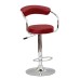 Red PU Mechanical 360-Degree Swivel Bar Stool