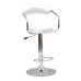 White PU Mechanical 360-Degree Swivel Bar Stool