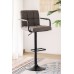 Grey PU Mechanical 360-Degree Swivel Bar Stool