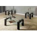 3pc Clear Top Glass Coffee Table Set