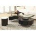 Tempered Glass Coffee Table with 2 Stools