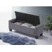 Grey Velvet Storage Bench