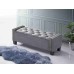 Grey Velvet Storage Bench