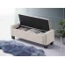 Creme Velvet Storage Bench