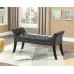 Grey Velvet Bench