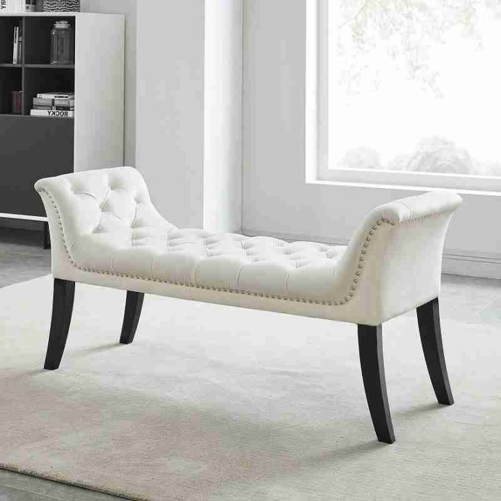 Cream Velvet Bench