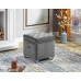 Grey Velvet Storage Ottoman