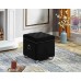 Black Velvet Storage Ottoman