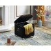 Black Velvet Storage Ottoman