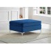 Blue Velvet Ottoman