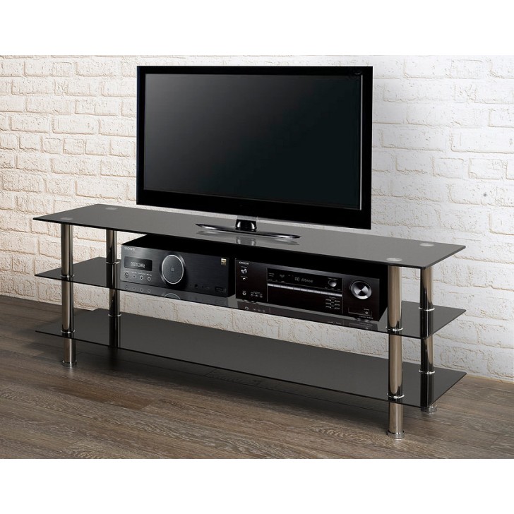 Black Tempered Glass TV Stand