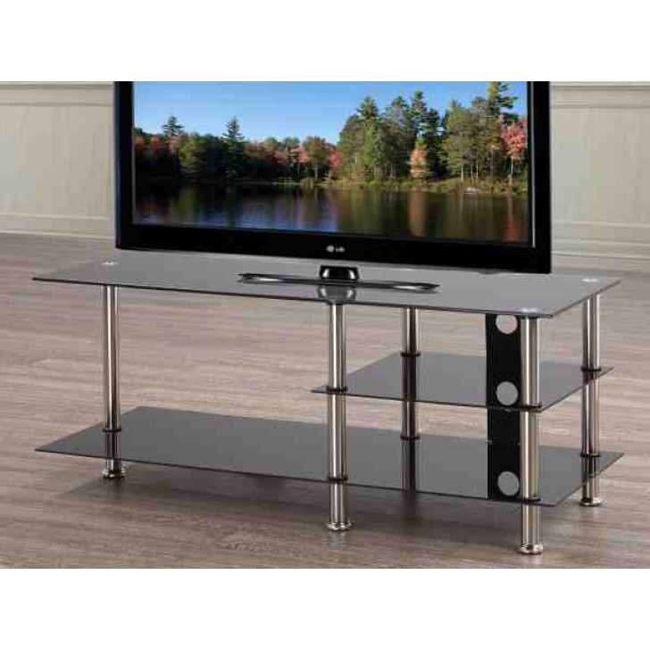 Black Tempered Glass TV Stand