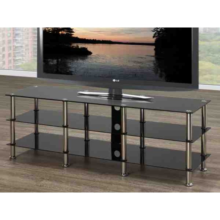 Black Tempered Glass TV Stand