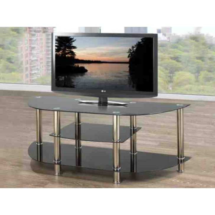 Black 8mm Tempered Glass TV Stand