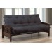 Metal Futon Frame With Espresso Wooden Arms