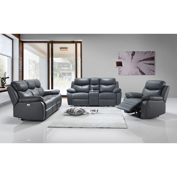 3pc Grey Power Recliner Set