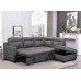 Soft Grey Fabric RHF Sofa Bed Sectional