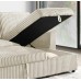 Reversible Chaise Sofa Bed Sectional – Storage – Cream Corduroy