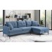 RHF Soft Blue Fabric Sectional Sofa