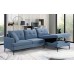 RHF Soft Blue Fabric Sectional Sofa