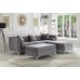 Grey Velvet Reversible Sofa Sectional