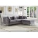 Grey Velvet Reversible Sofa Sectional