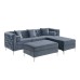 Grey Velvet Reversible Sofa Sectional