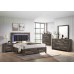 Black Velvet Brown Finish Bedroom Set