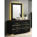 Black Velvet Tropical Wood Bedroom Set 