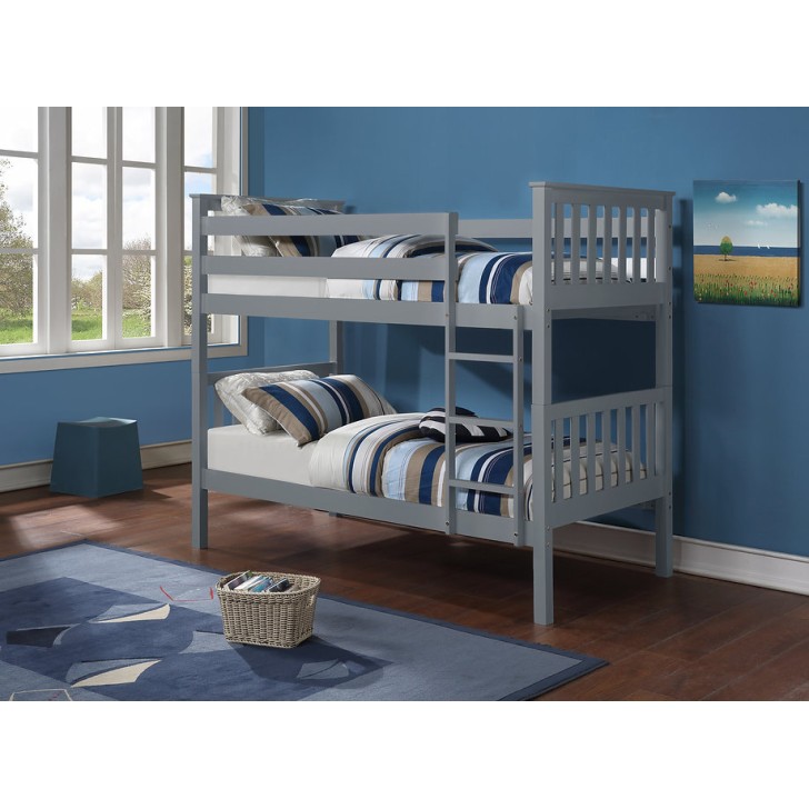 Grey Finish Single Bunk Bed   