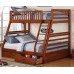 Honey/Oak Finish  Single/Double Bunk Bed 
