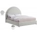Cream Boucle Fabric Bed