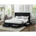 Black Velvet Fabric Wing Bed