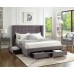 Grey Velvet Fabric Wing Bed