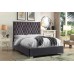 Grey Velvet Fabric Bed