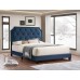 Blue Velvet Fabric Bed