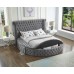 Grey Velvet Fabric Bed 