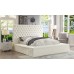 Crème Velvet Fabric Bed