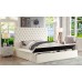 Crème Velvet Fabric Bed