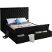 Black Velvet Fabric Bed