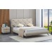 Soft Touch Grey Fabric Crème PU Bed