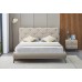 Soft Touch Grey Fabric Crème PU Bed
