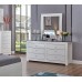 White Finish LED Touch Light Bedroom Set